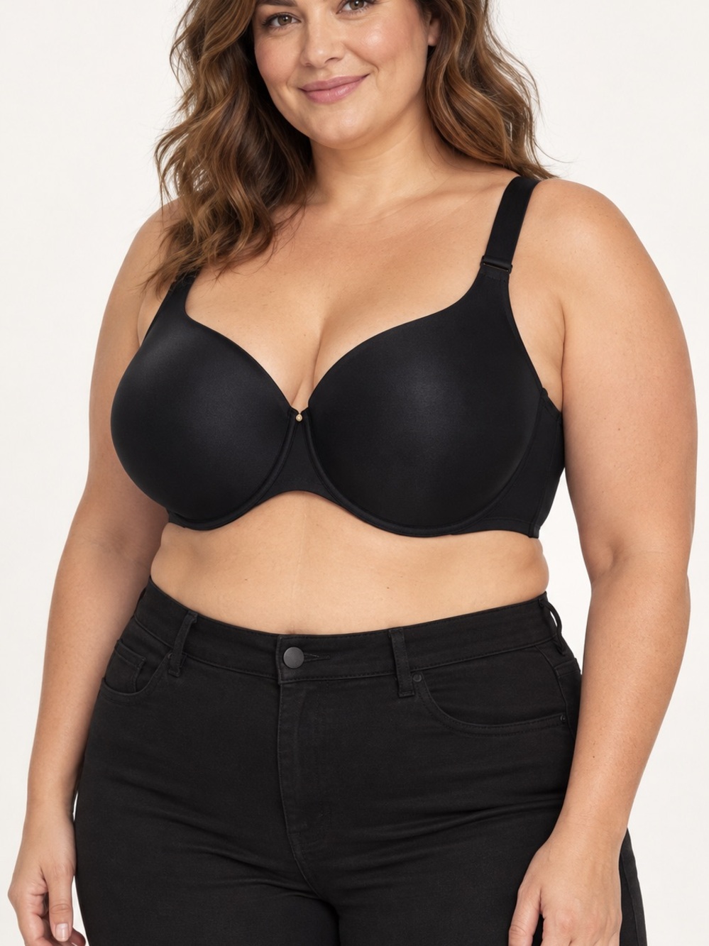 NWT Cacique 40H Invisible Back Smoother Lightly Lined Full Coverage Bra Black